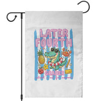 Later Fourth Grader School's Out For Summer Garden Flag Last Day Of School Later Gator Alligator