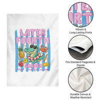 Later Fourth Grader School's Out For Summer Garden Flag Last Day Of School Later Gator Alligator