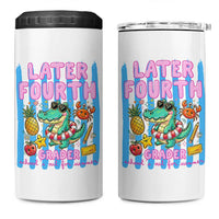 Later Fourth Grader School's Out For Summer 4 in 1 Can Cooler Tumbler Last Day Of School Later Gator Alligator