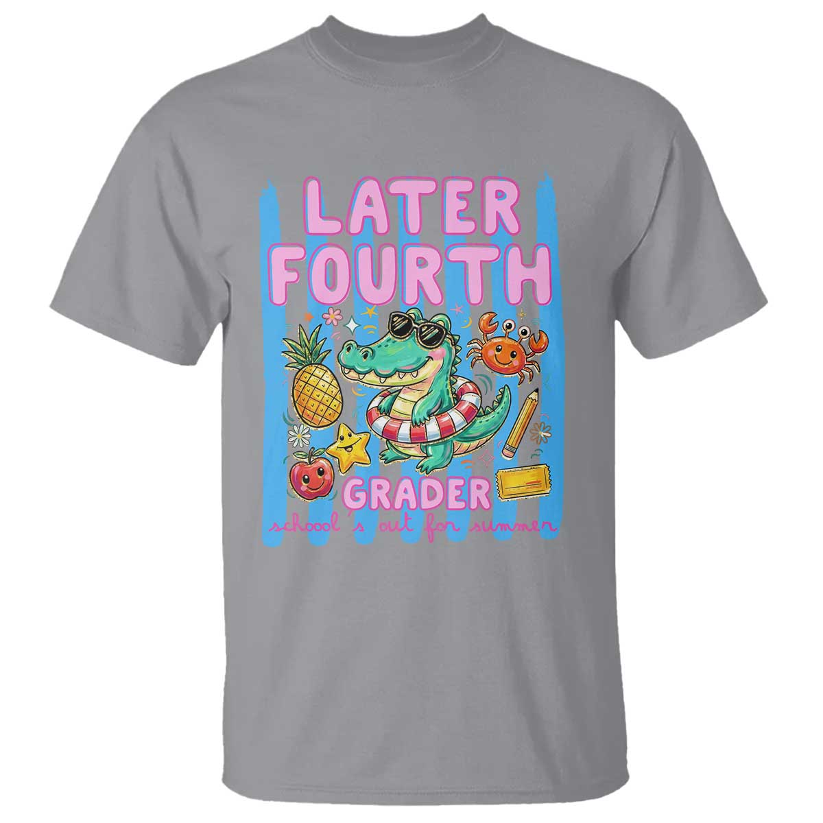 Later Fourth Grader School's Out For Summer T Shirt Last Day Of School Later Gator Alligator