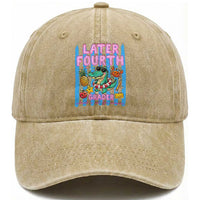 Later Fourth Grader School's Out For Summer Washed Cotton Baseball Cap Last Day Of School Later Gator Alligator