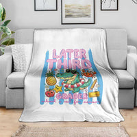 Later Third Grader School's Out For Summer Throw Blanket Last Day Of School Later Gator Alligator