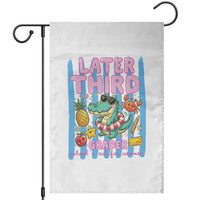 Later Third Grader School's Out For Summer Garden Flag Last Day Of School Later Gator Alligator