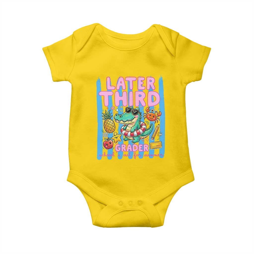Later Third Grader School's Out For Summer Baby Onesie Last Day Of School Later Gator Alligator