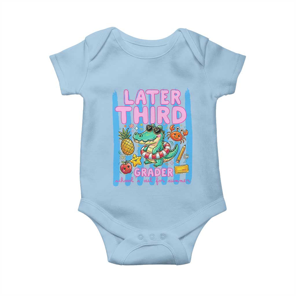Later Third Grader School's Out For Summer Baby Onesie Last Day Of School Later Gator Alligator