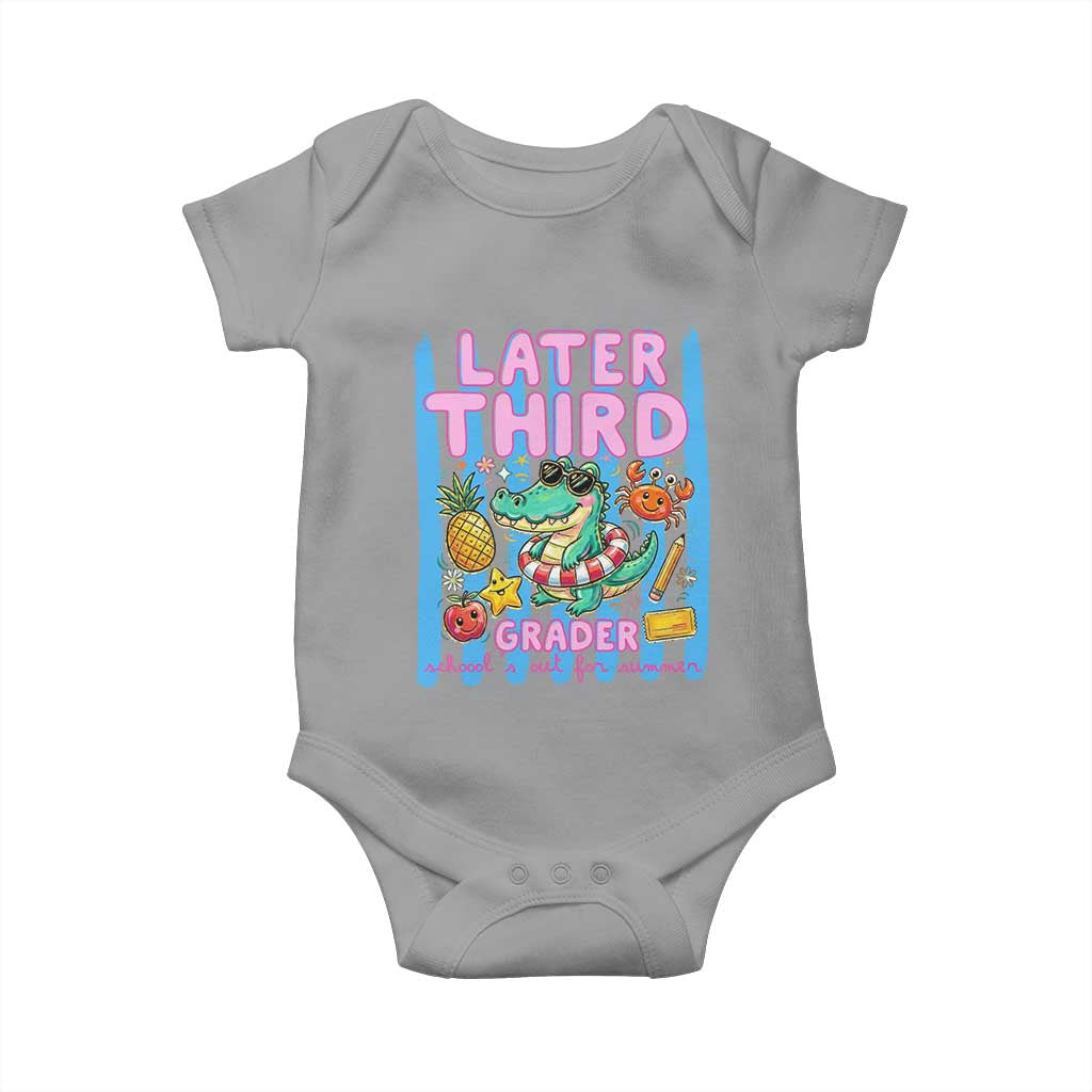 Later Third Grader School's Out For Summer Baby Onesie Last Day Of School Later Gator Alligator