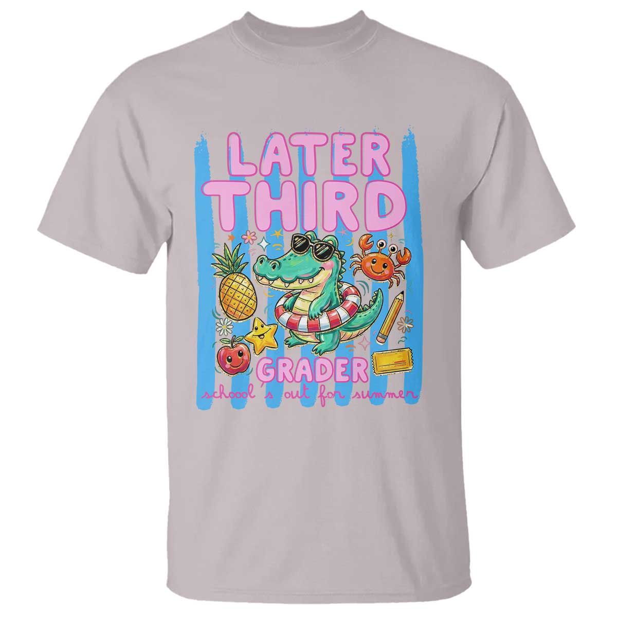 Later Third Grader School's Out For Summer T Shirt Last Day Of School Later Gator Alligator