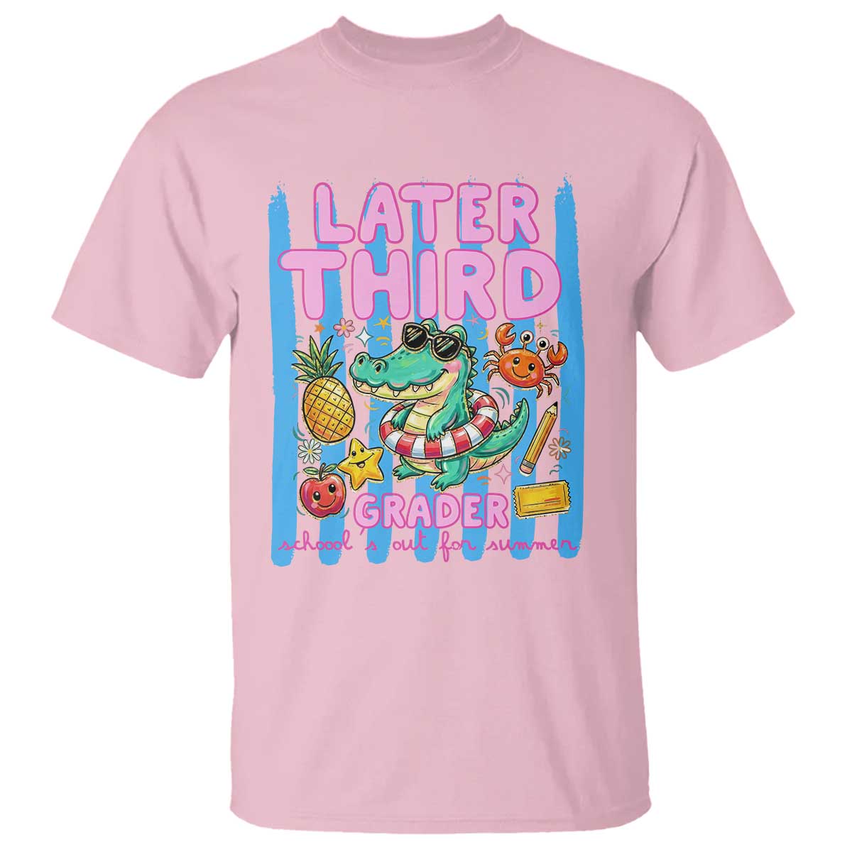 Later Third Grader School's Out For Summer T Shirt Last Day Of School Later Gator Alligator