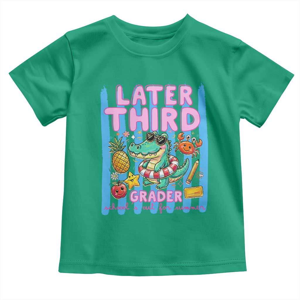 Later Third Grader School's Out For Summer Toddler T Shirt Last Day Of School Later Gator Alligator
