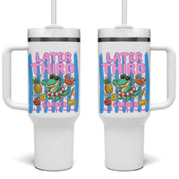 Later Third Grader School's Out For Summer Tumbler With Handle Last Day Of School Later Gator Alligator