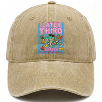 Later Third Grader School's Out For Summer Washed Cotton Baseball Cap Last Day Of School Later Gator Alligator