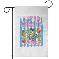 Later Second Grader School's Out For Summer Garden Flag Last Day Of School Later Gator Alligator