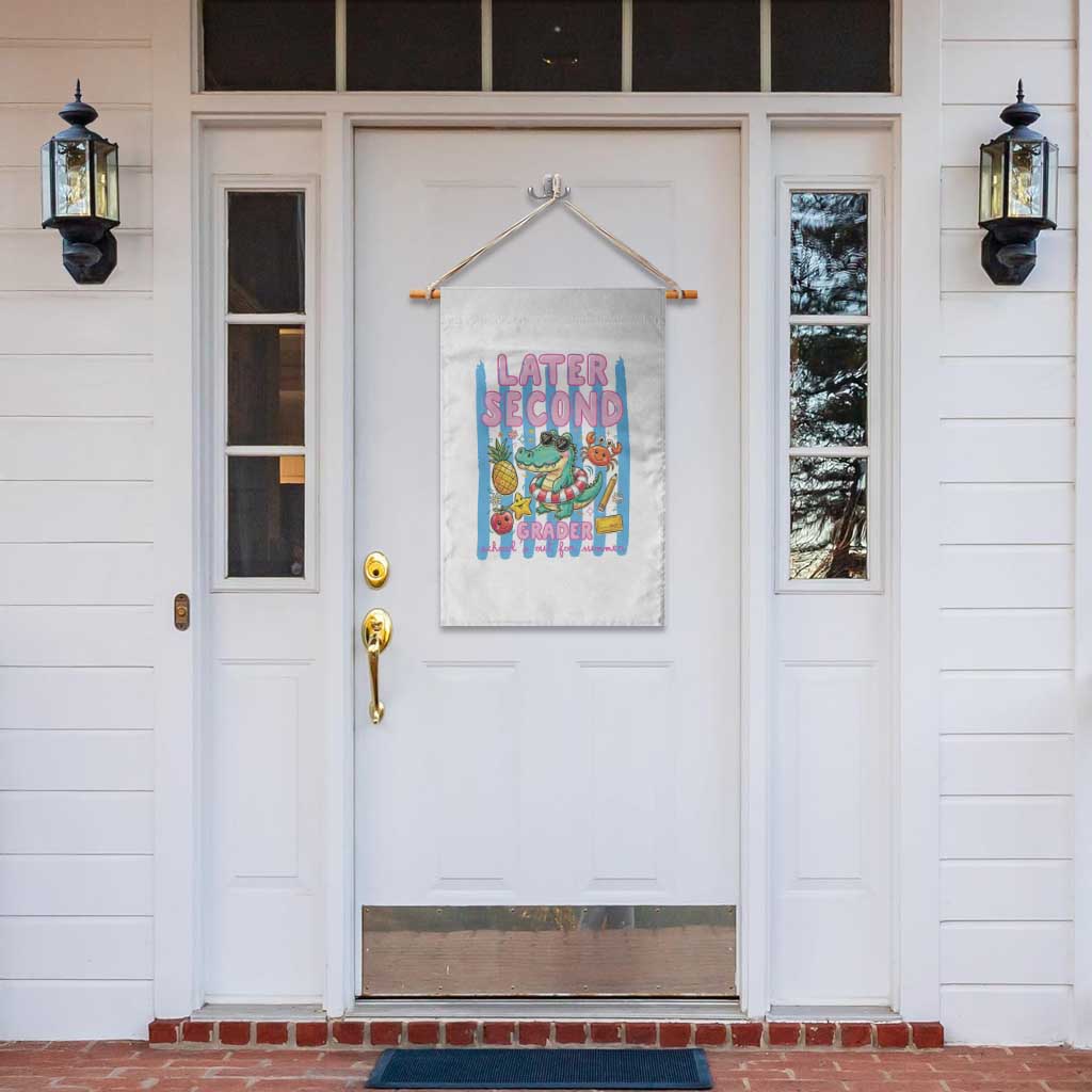 Later Second Grader School's Out For Summer Garden Flag Last Day Of School Later Gator Alligator