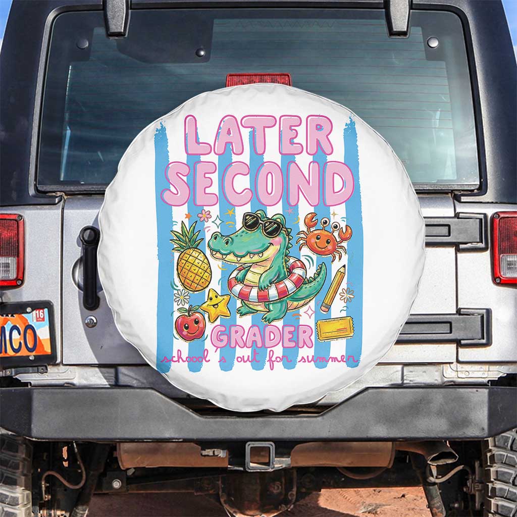 Later Second Grader School's Out For Summer Spare Tire Cover Last Day Of School Later Gator Alligator