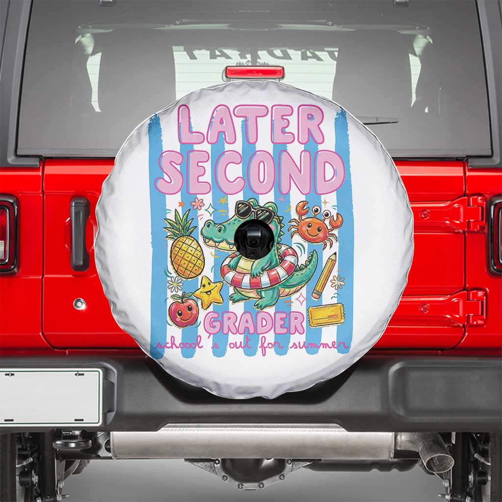 Later Second Grader School's Out For Summer Spare Tire Cover Last Day Of School Later Gator Alligator