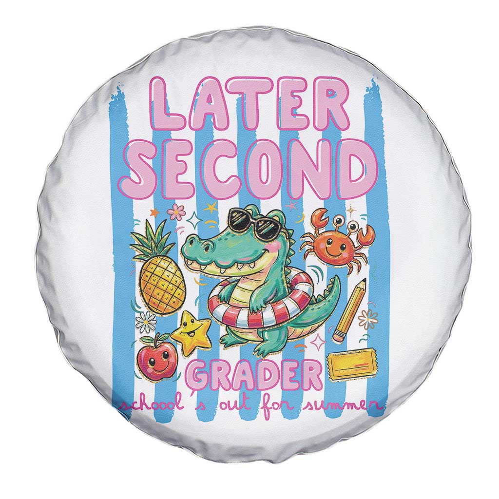 Later Second Grader School's Out For Summer Spare Tire Cover Last Day Of School Later Gator Alligator