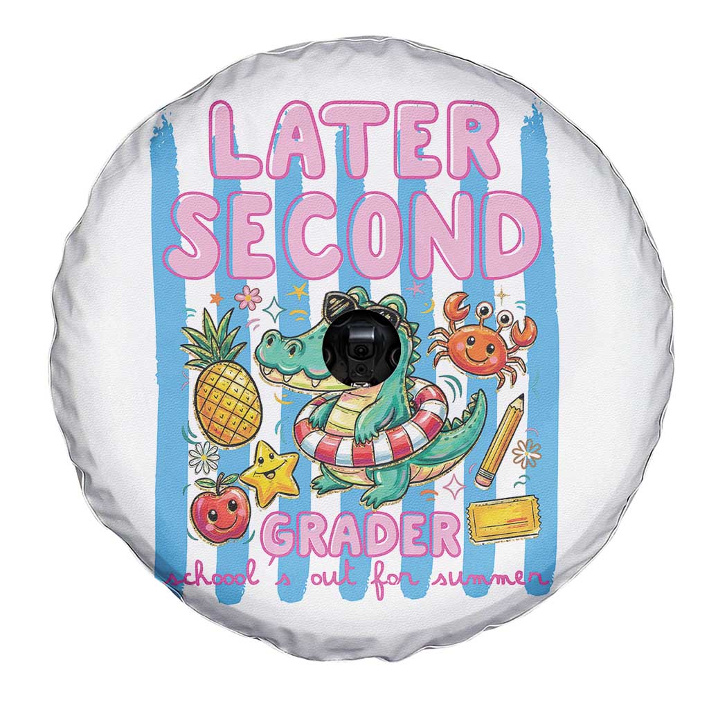Later Second Grader School's Out For Summer Spare Tire Cover Last Day Of School Later Gator Alligator