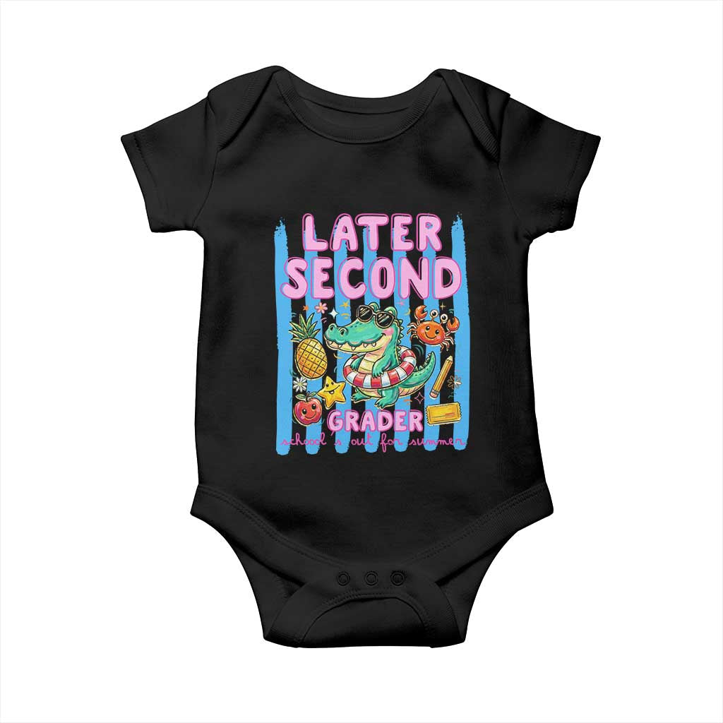 Later Second Grader School's Out For Summer Baby Onesie Last Day Of School Later Gator Alligator