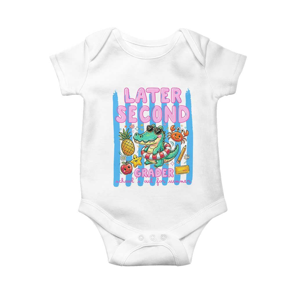 Later Second Grader School's Out For Summer Baby Onesie Last Day Of School Later Gator Alligator