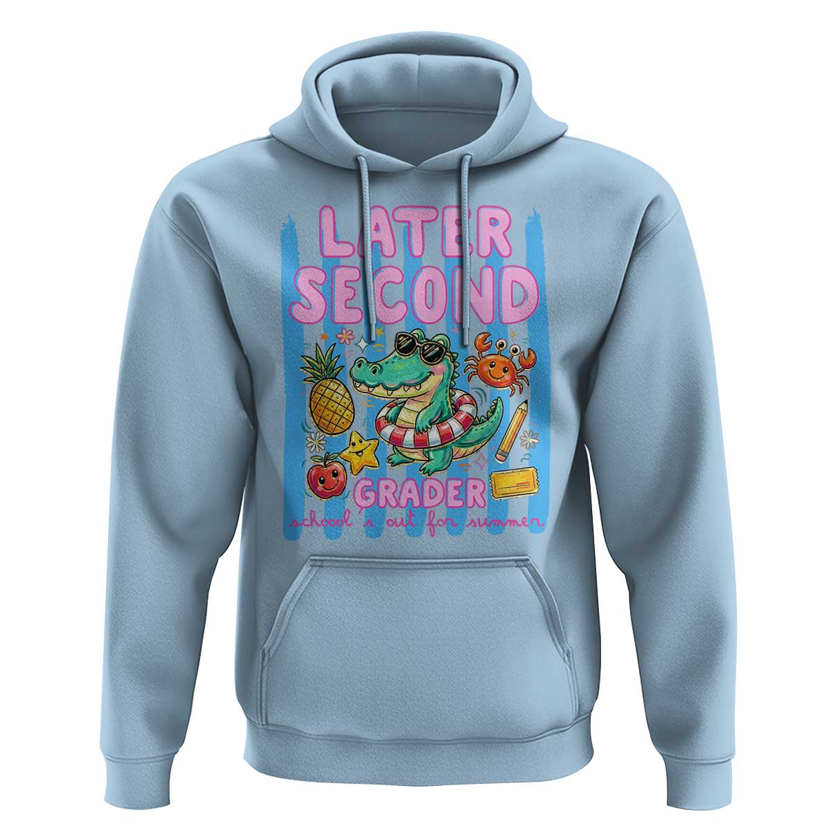 Later Second Grader School's Out For Summer Hoodie Last Day Of School Later Gator Alligator
