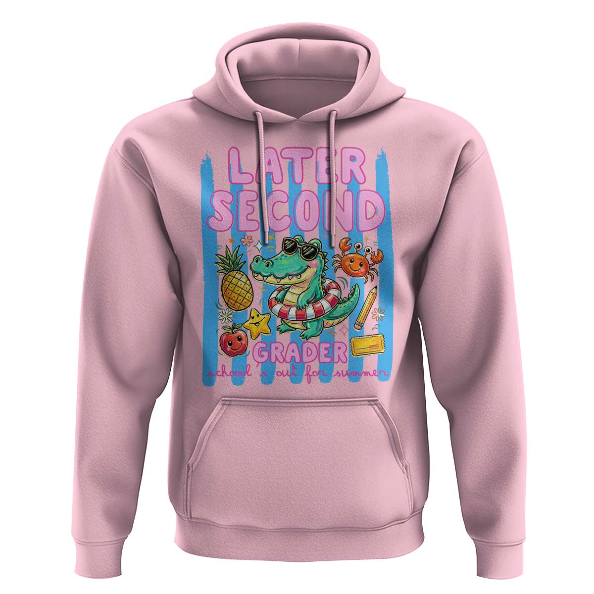 Later Second Grader School's Out For Summer Hoodie Last Day Of School Later Gator Alligator