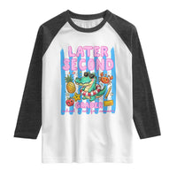Later Second Grader School's Out For Summer Raglan Shirt Last Day Of School Later Gator Alligator