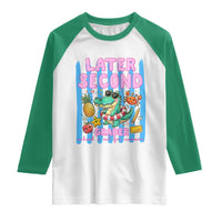 Later Second Grader School's Out For Summer Raglan Shirt Last Day Of School Later Gator Alligator