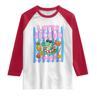 Later Second Grader School's Out For Summer Raglan Shirt Last Day Of School Later Gator Alligator