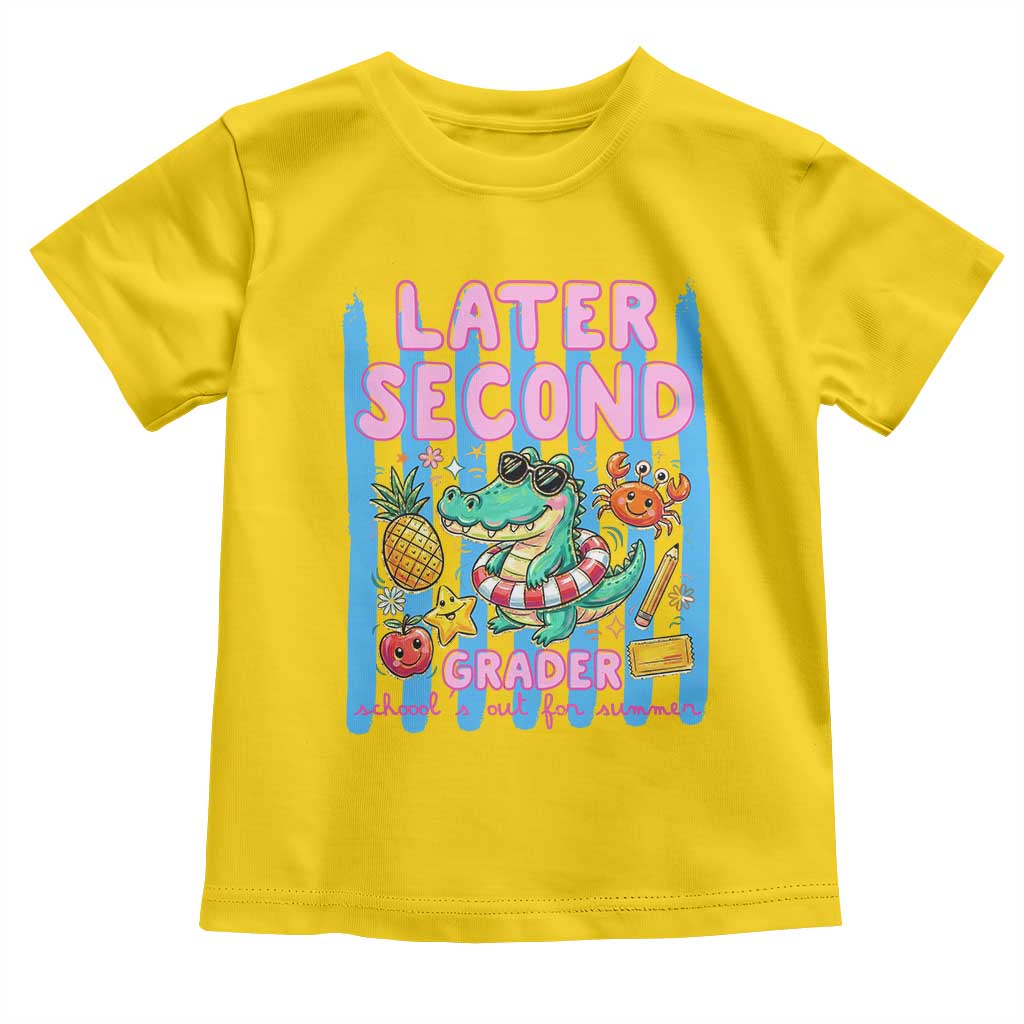 Later Second Grader School's Out For Summer Toddler T Shirt Last Day Of School Later Gator Alligator