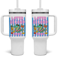 Later Second Grader School's Out For Summer Tumbler With Handle Last Day Of School Later Gator Alligator
