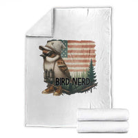 Bird Nerd Throw Blanket Funny Bird Watching Patriotic American Flag - Wonder Print Shop