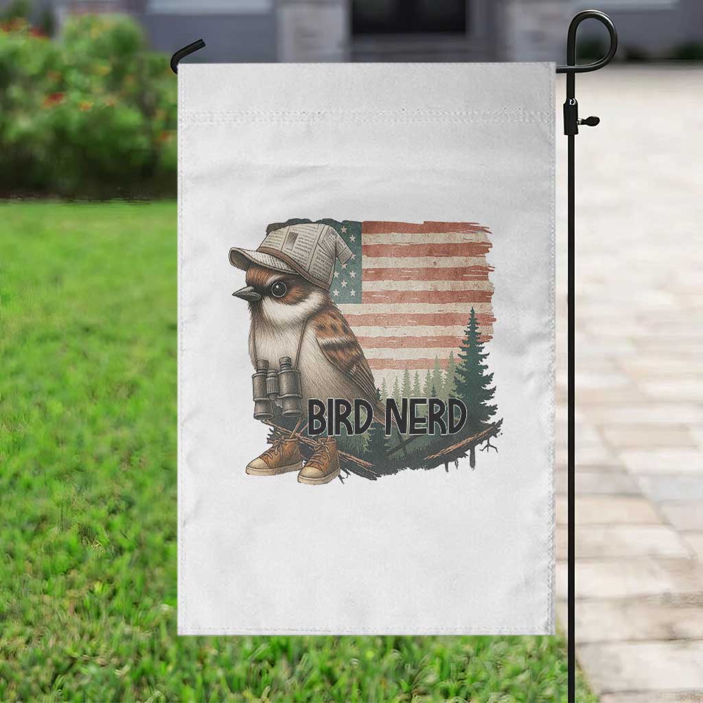 Bird Nerd Garden Flag Funny Bird Watching Patriotic American Flag - Wonder Print Shop