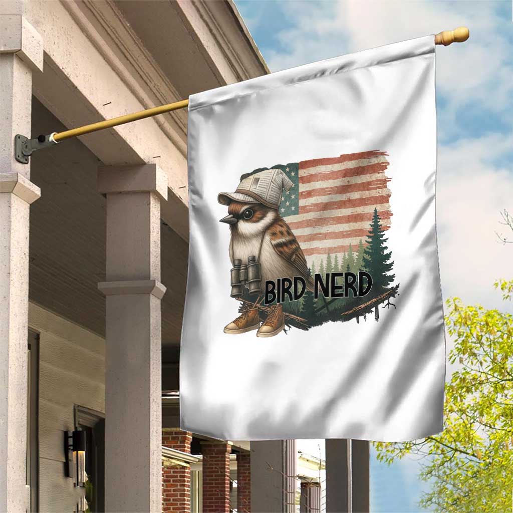 Bird Nerd Garden Flag Funny Bird Watching Patriotic American Flag - Wonder Print Shop