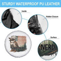 Bird Nerd Spare Tire Cover Funny Bird Watching Patriotic American Flag - Wonder Print Shop