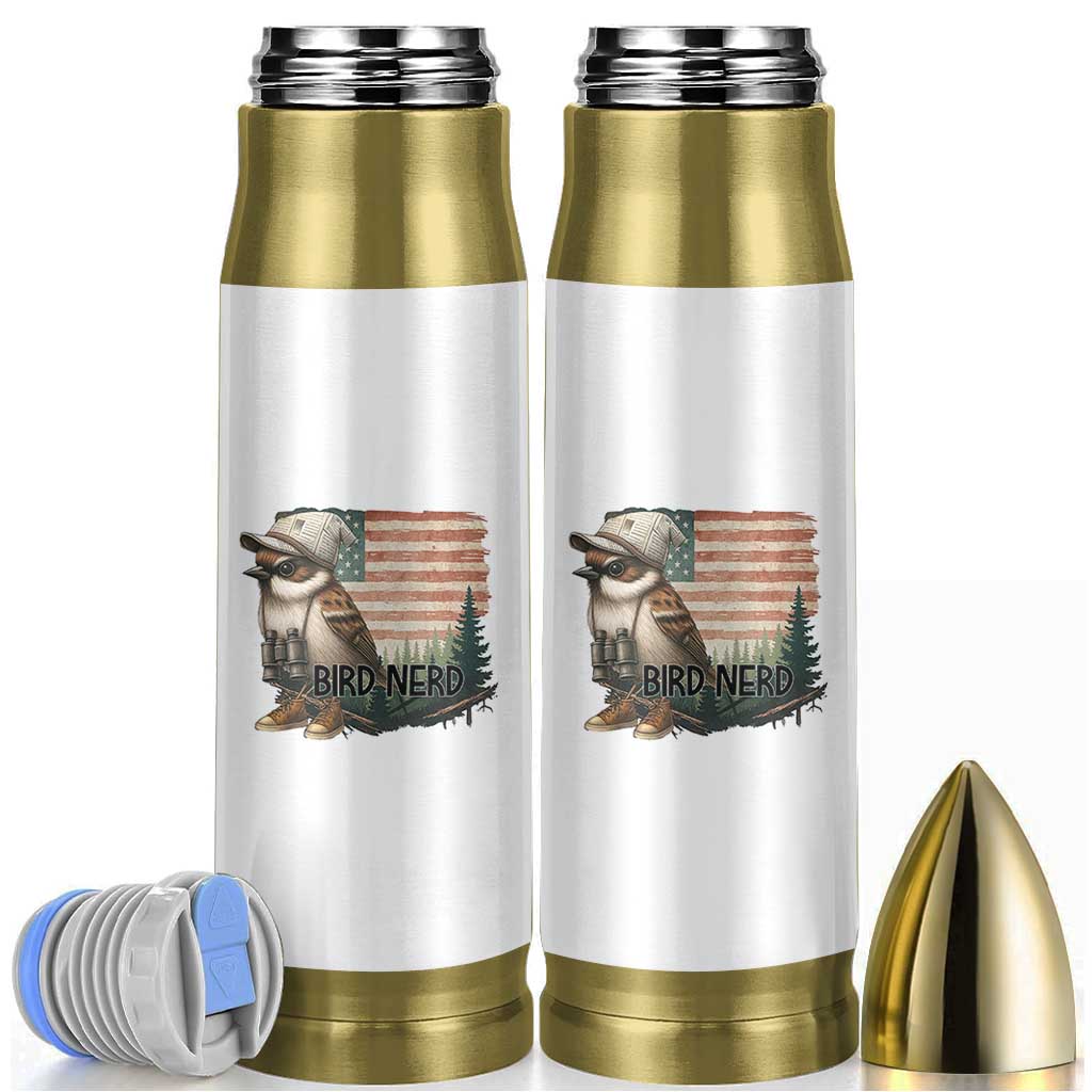 Bird Nerd Bullet Tumbler Funny Bird Watching Patriotic American Flag - Wonder Print Shop