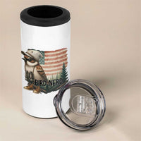 Bird Nerd 4 in 1 Can Cooler Tumbler Funny Bird Watching Patriotic American Flag - Wonder Print Shop