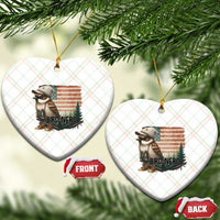 Bird Nerd Ceramic Ornament Funny Bird Watching Patriotic American Flag - Wonder Print Shop