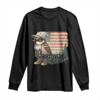 Bird Nerd Long Sleeve Shirt Funny Bird Watching Patriotic American Flag - Wonder Print Shop