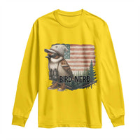 Bird Nerd Long Sleeve Shirt Funny Bird Watching Patriotic American Flag - Wonder Print Shop