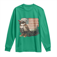 Bird Nerd Long Sleeve Shirt Funny Bird Watching Patriotic American Flag - Wonder Print Shop