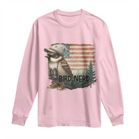 Bird Nerd Long Sleeve Shirt Funny Bird Watching Patriotic American Flag - Wonder Print Shop