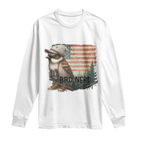 Bird Nerd Long Sleeve Shirt Funny Bird Watching Patriotic American Flag - Wonder Print Shop