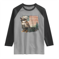 Bird Nerd Raglan Shirt Funny Bird Watching Patriotic American Flag - Wonder Print Shop
