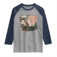Bird Nerd Raglan Shirt Funny Bird Watching Patriotic American Flag - Wonder Print Shop