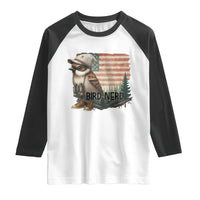 Bird Nerd Raglan Shirt Funny Bird Watching Patriotic American Flag - Wonder Print Shop