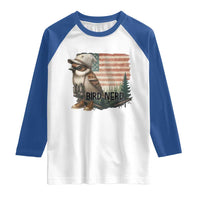 Bird Nerd Raglan Shirt Funny Bird Watching Patriotic American Flag - Wonder Print Shop