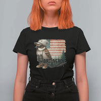 Bird Nerd T Shirt For Women Funny Bird Watching Patriotic American Flag - Wonder Print Shop