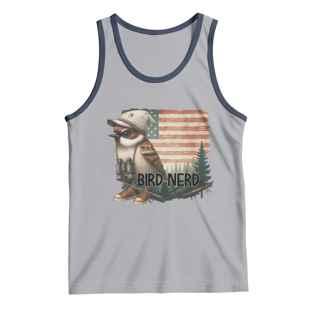 Bird Nerd Tank Top Funny Bird Watching Patriotic American Flag - Wonder Print Shop