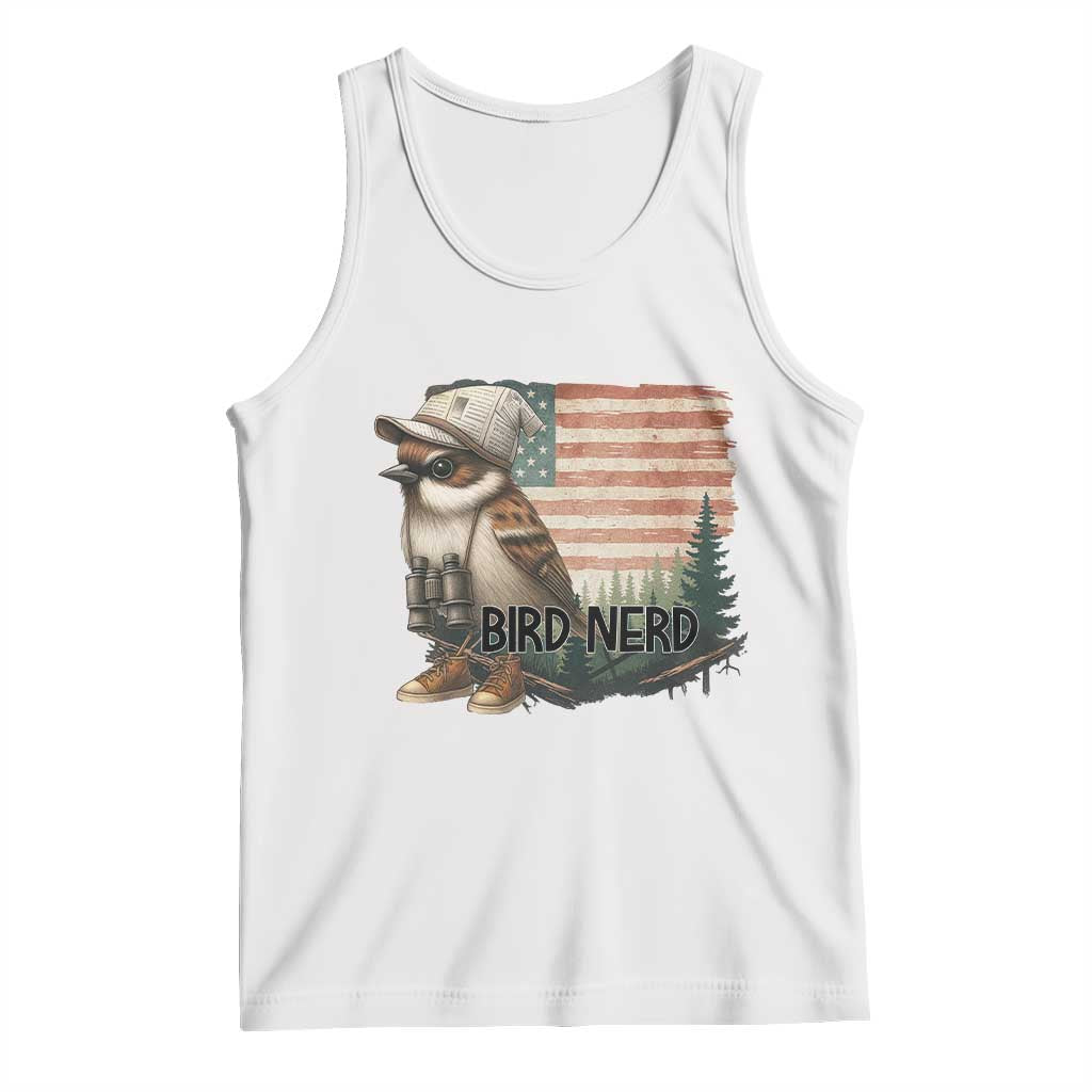 Bird Nerd Tank Top Funny Bird Watching Patriotic American Flag - Wonder Print Shop