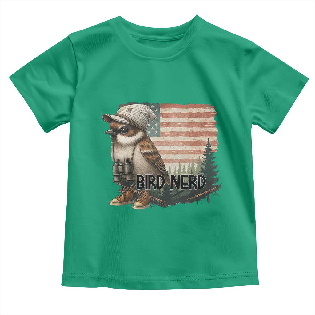 Bird Nerd Toddler T Shirt Funny Bird Watching Patriotic American Flag - Wonder Print Shop